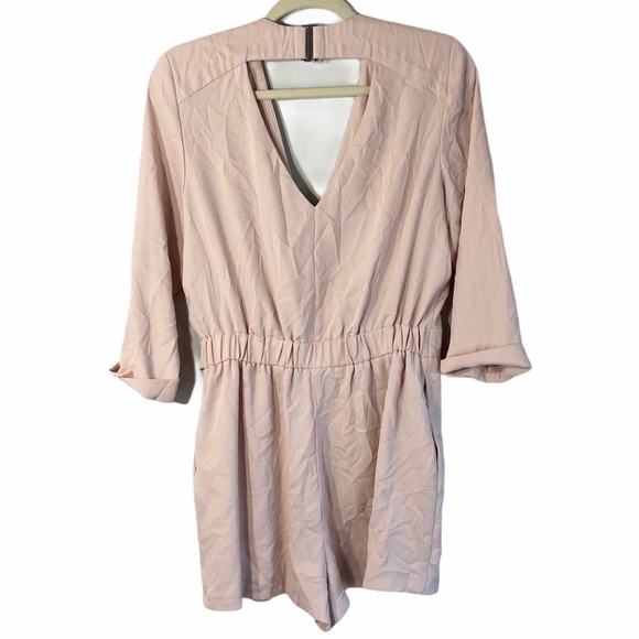 TopShop Romper Quarter Sleeve V Neck Pink size 8 - Picture 9 of 9